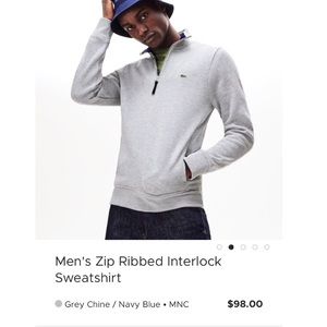 Lacoste quarter zip sweatshirt